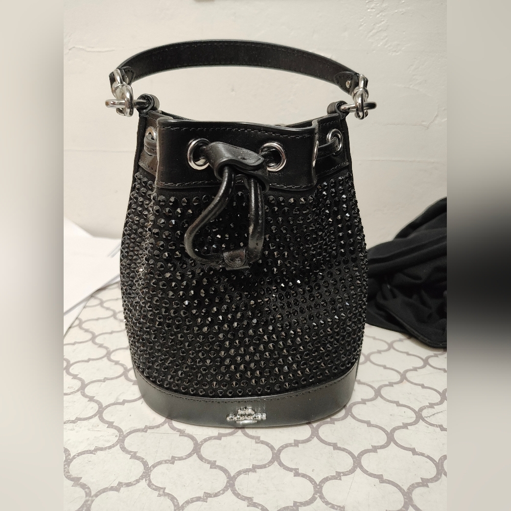 Coach Mini Black Crystal Bucket Purse